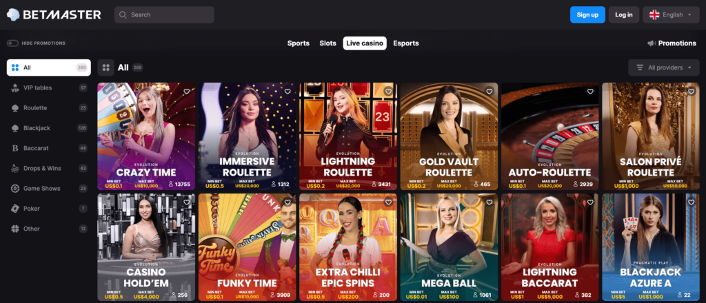 Betmaster Live Casino