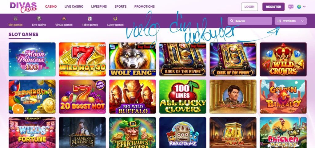 Divas Casino Online Spilleautomater